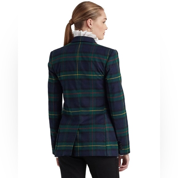 NWT Lauren Ralph Lauren Bullion Plaid Wool-Blend Twill Blazer Size 20W Woman - Picture 3 of 16